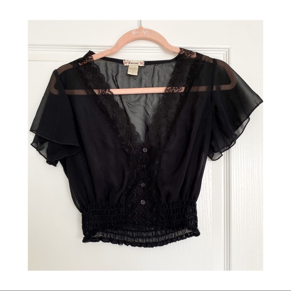 (2for $14) sheer crop top